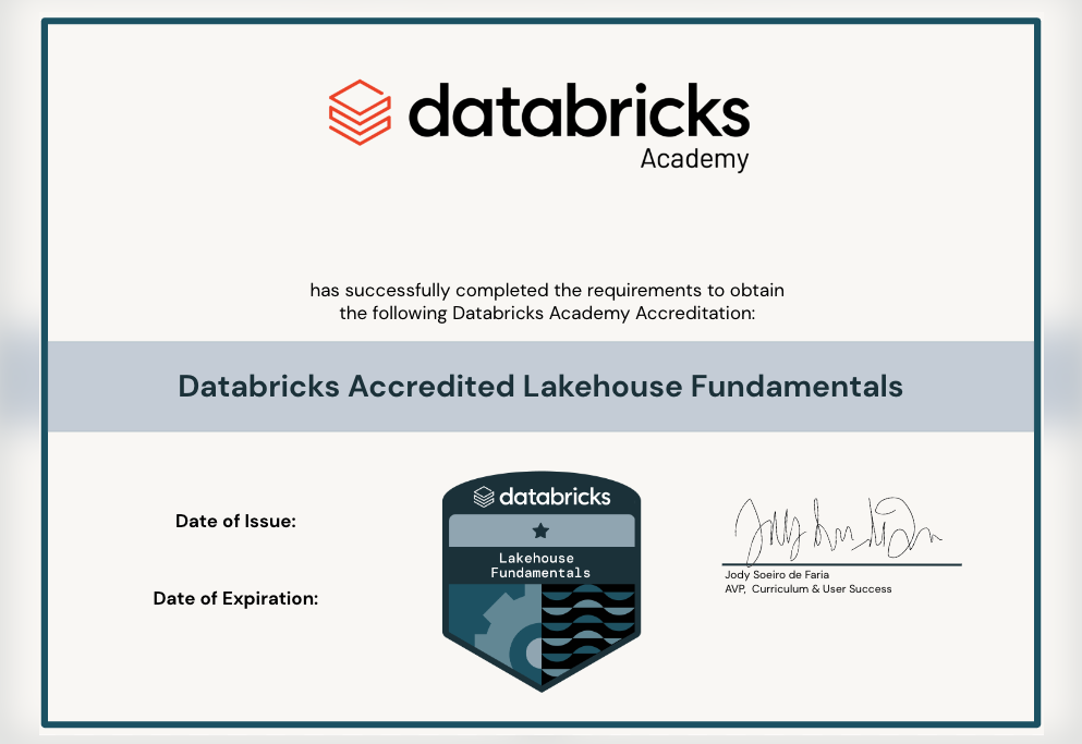 Academy Accreditation - Databricks Lakehouse Fundamentals